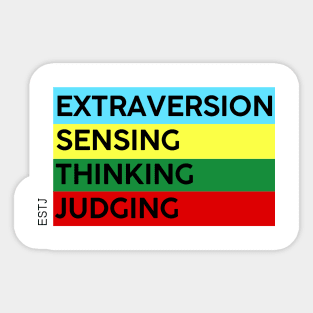 ESTJ - MBTI 16 personalities test Sticker